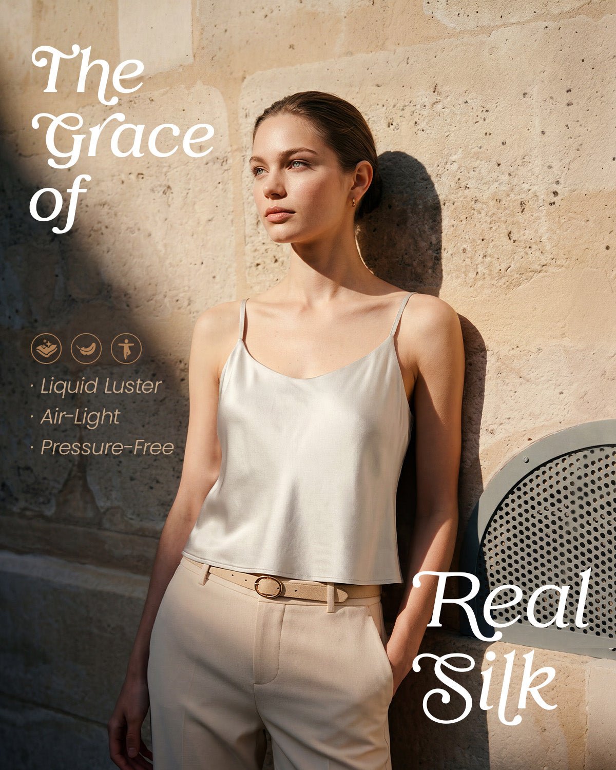 FEELITS TK16 22 Momme Silk Built-In Bra Camisole ¨C 100% Mulberry Silk Adjustable Strap Tank Top - FEELITS