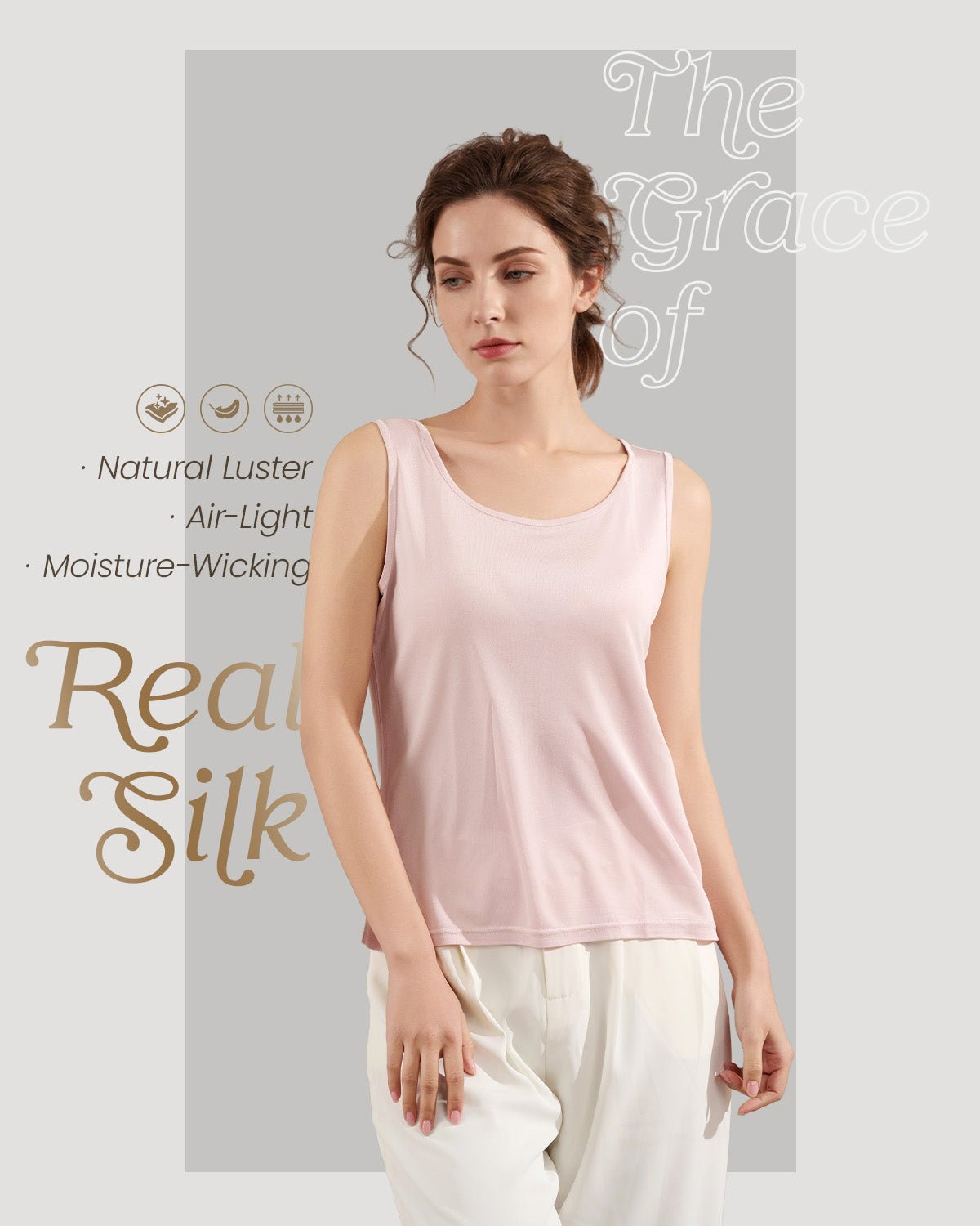 FEELITS TK18 Knitted Mulberry Silk Scoop Neck Tank Top - FEELITS
