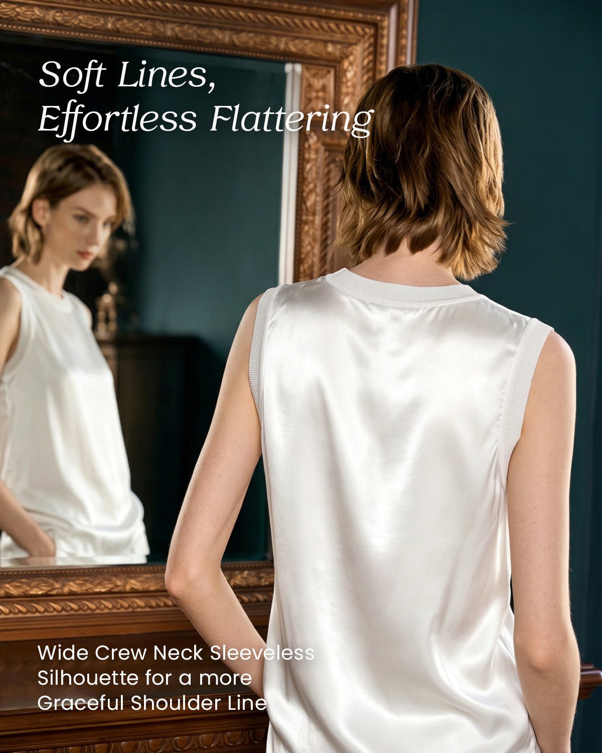 FEELITS TK22 22 Momme Silk Crew Neck Tank Top - FEELITS