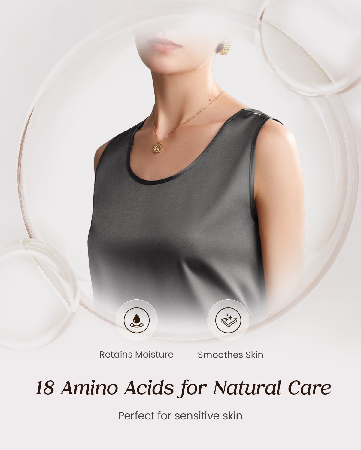 FEELITS Womens 100% Mulberry Silk Tank Top - 19 Momme Silk, Loose Fit Casual Flowy Sleeveless Summer Tops Clothes Outfits - FEELITS