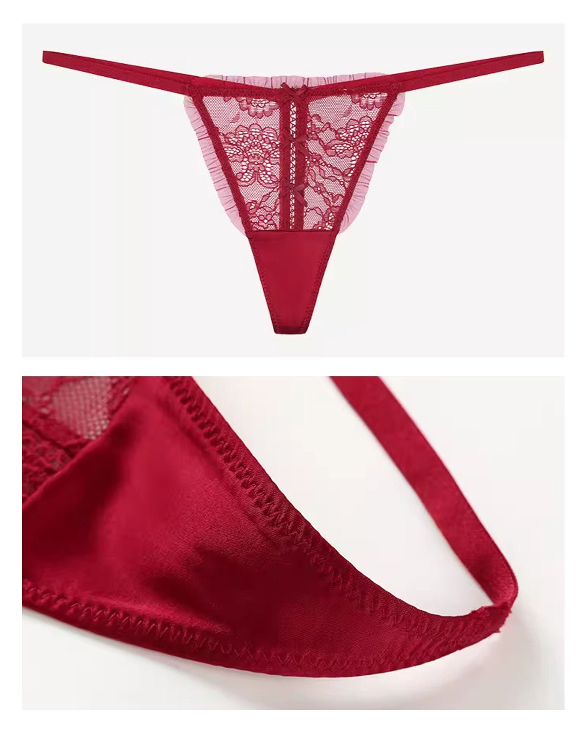 FEELITS Women’s 100% Mulberry Silk Thong Panties, Sheer Hollow - Out Sexy Underwear - FEELITS