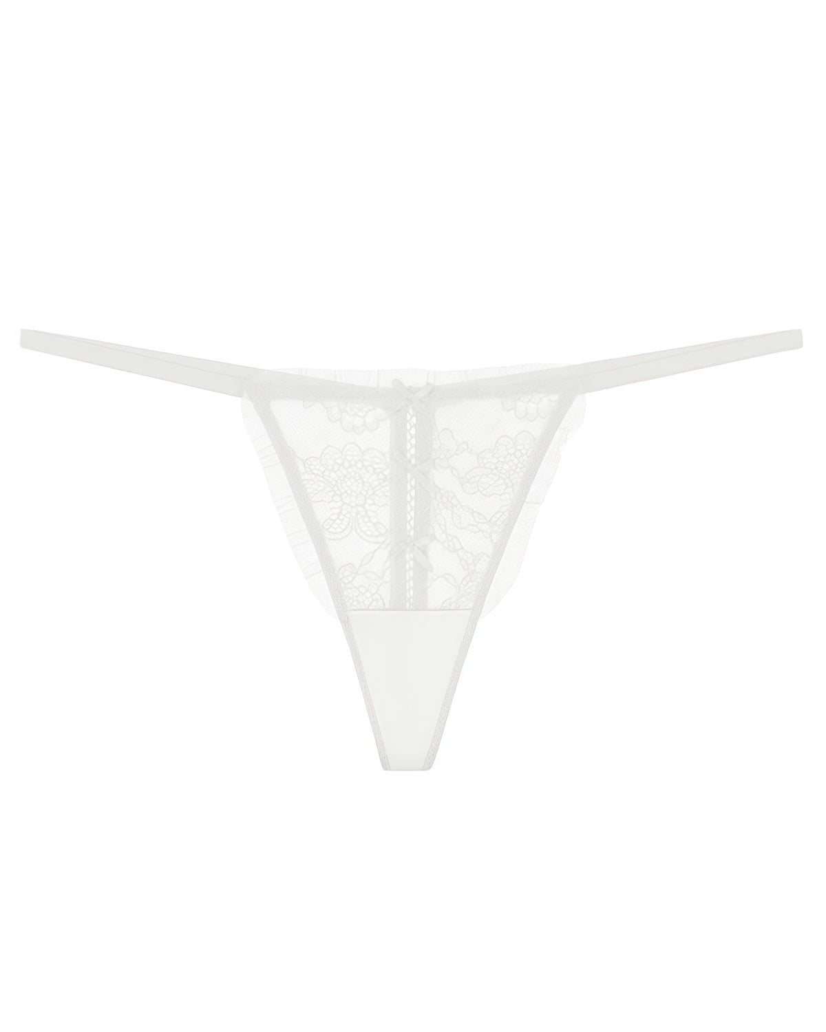 FEELITS Women’s 100% Mulberry Silk Thong Panties, Sheer Hollow - Out Sexy Underwear - FEELITS