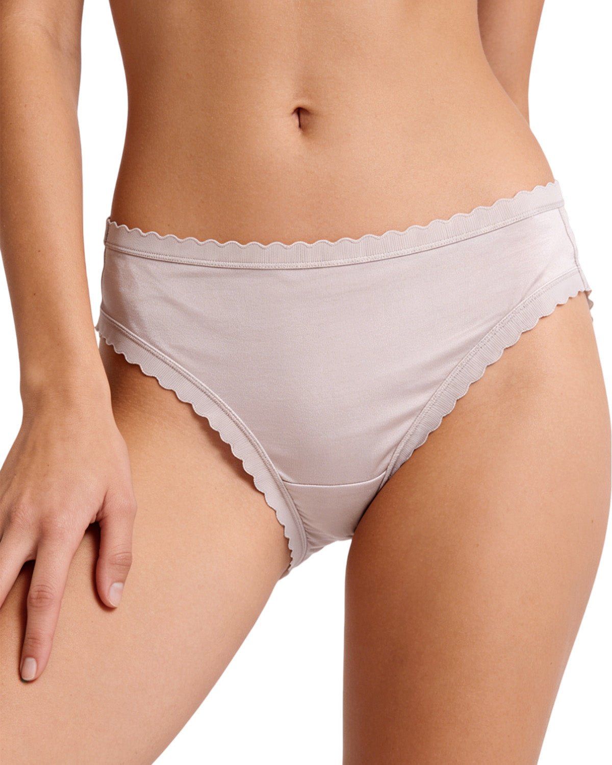 FEELITS KN27 Mulberry Silk Scalloped-Edge Bikini Panties – Ultra-Soft, Breathable & Quick-Dry - FEELITS