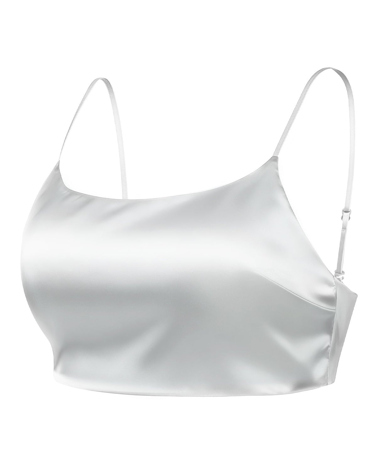 FEELITS Women's Mulberry Silk Tank Top - 22 Momme Silk Crop Top with Adjustable Spaghetti Straps, Basic Cami Shirt - FEELITS