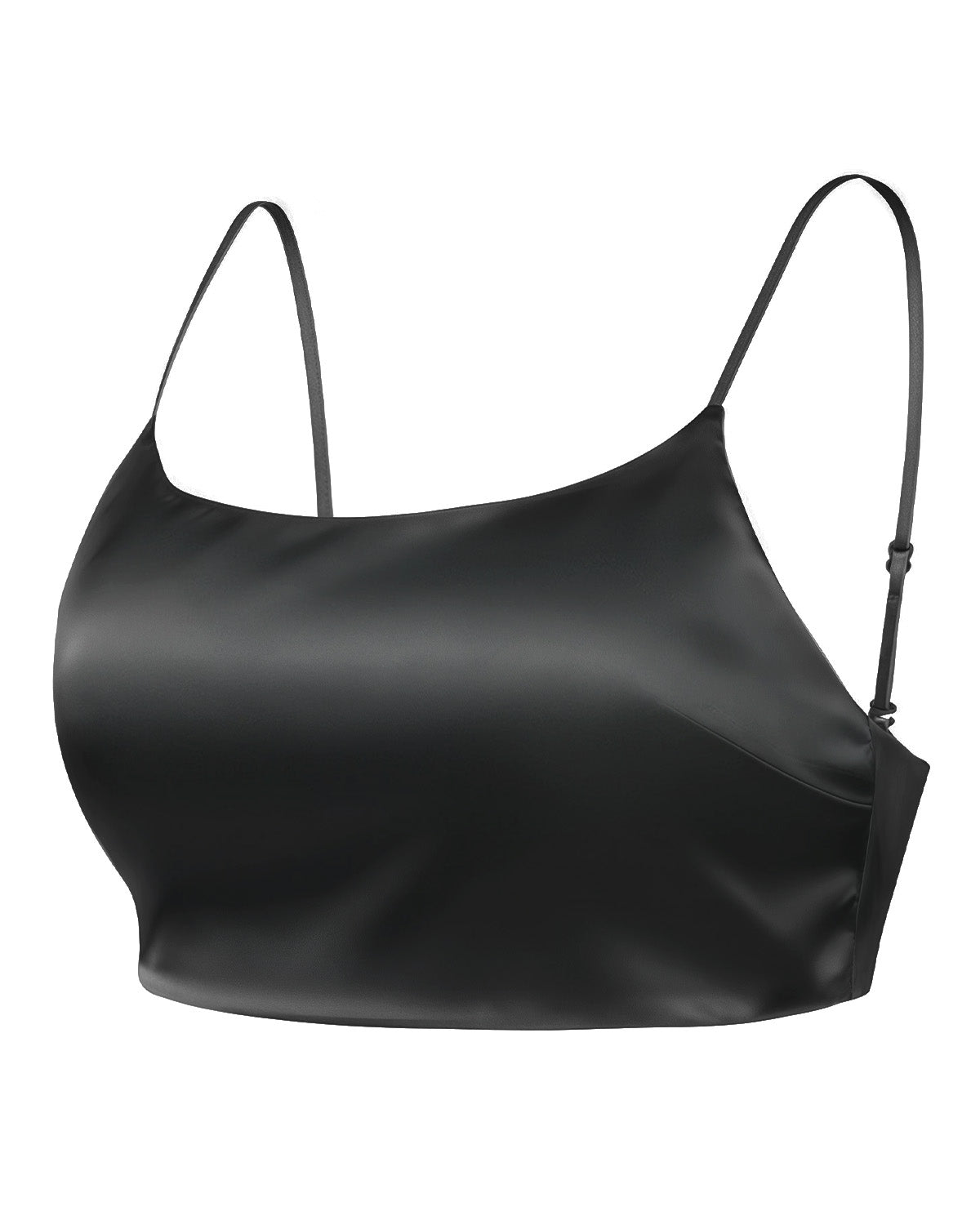 FEELITS BRA05 22 Momme Mulberry Silk Cami Crop Top – Adjustable Spaghetti Straps & Built-In Pads - FEELITS