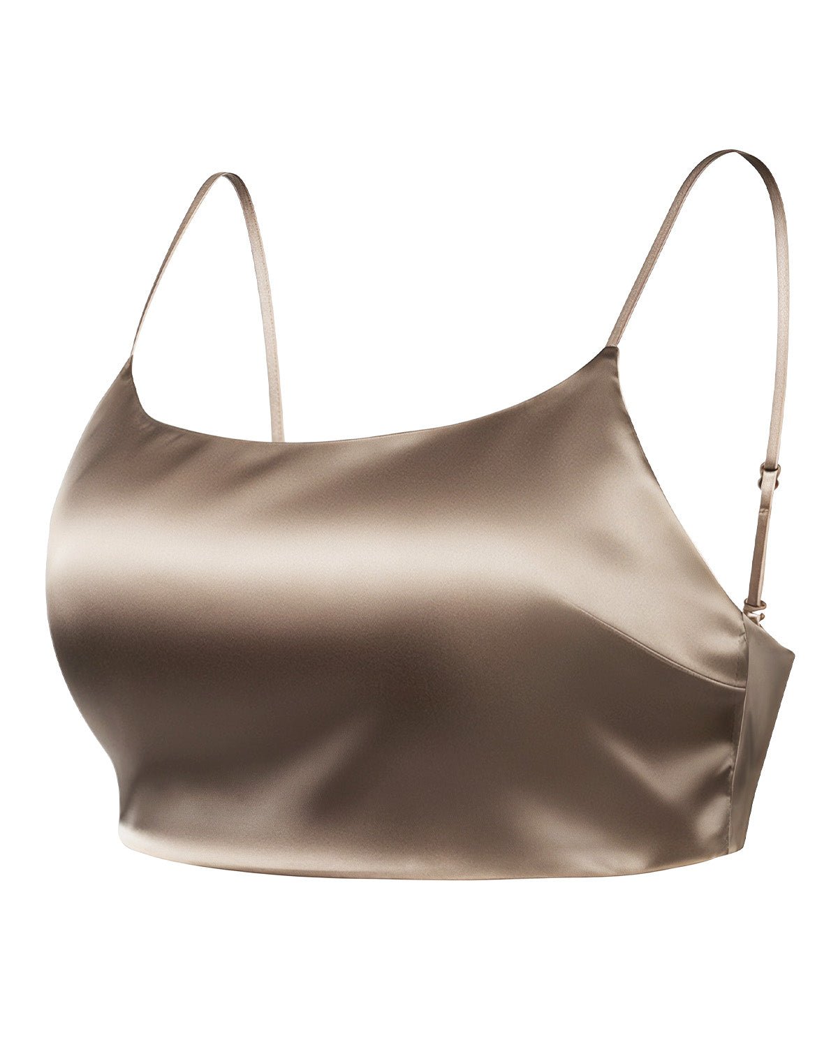 FEELITS BRA05 22 Momme Mulberry Silk Cami Crop Top – Adjustable Spaghetti Straps & Built-In Pads - FEELITS