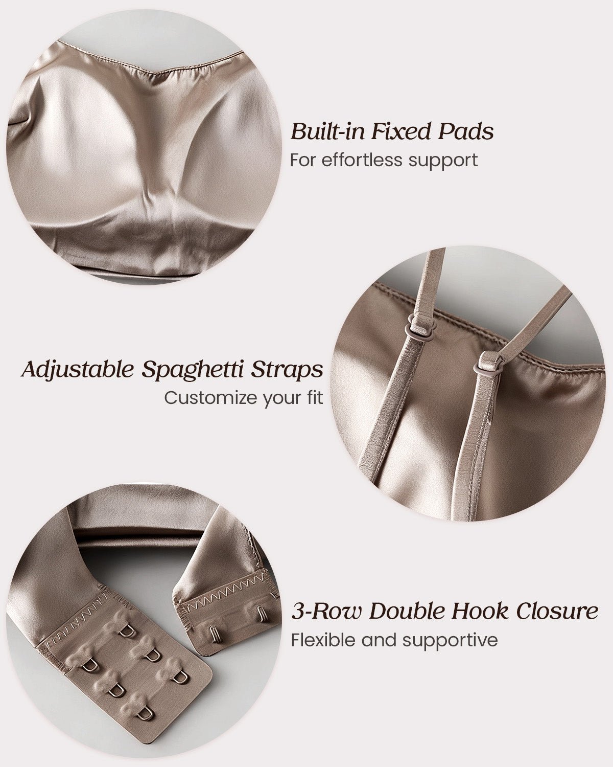 FEELITS Women's Mulberry Silk Tank Top - 22 Momme Silk Crop Top with Adjustable Spaghetti Straps, Basic Cami Shirt - FEELITS