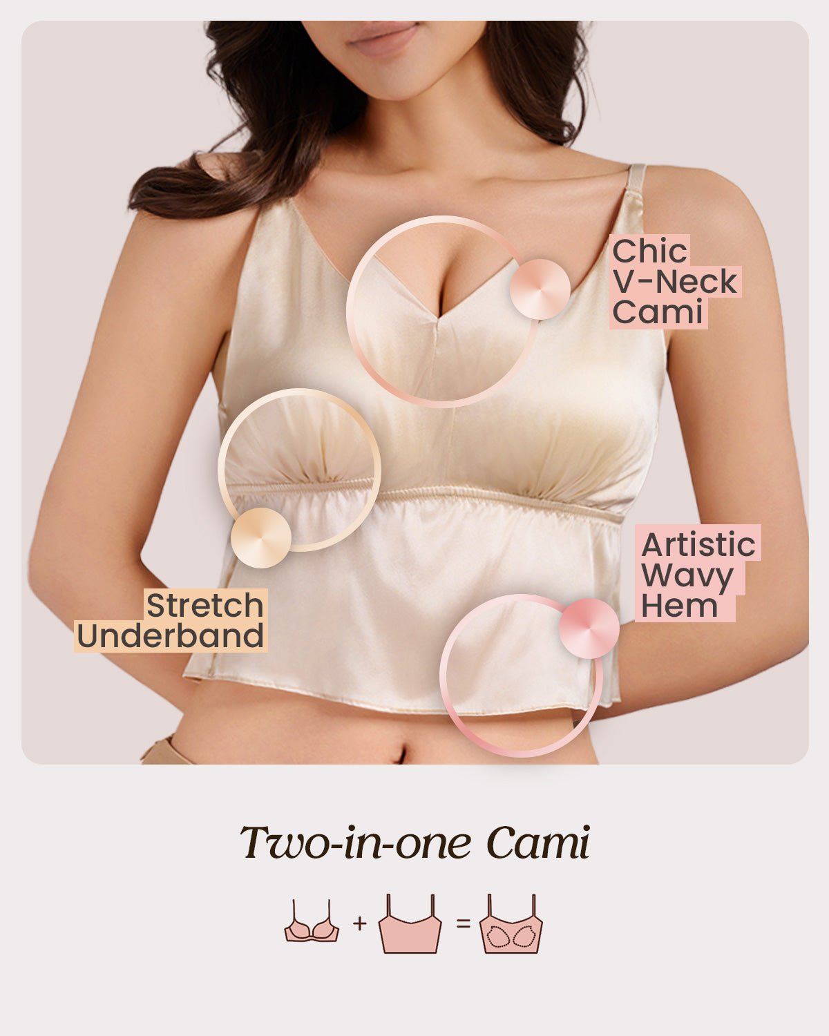 FEELITS TK02 22 Momme Mulberry Silk Cami Crop Top – Adjustable Straps & Built-In Soft Pads - FEELITS