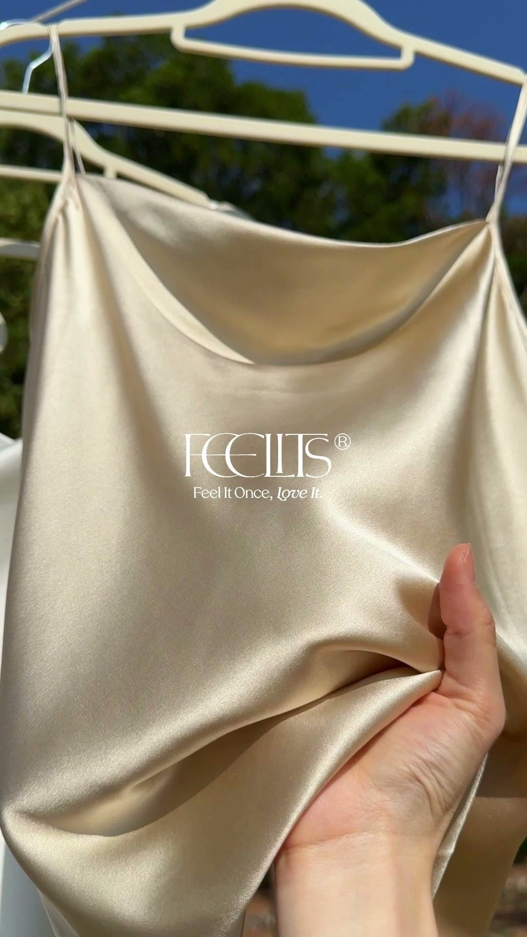 FEELITS TK04 Cowl Neck Mulberry Silk Cami – 22 Momme Adjustable Strap Tank Top - FEELITS
