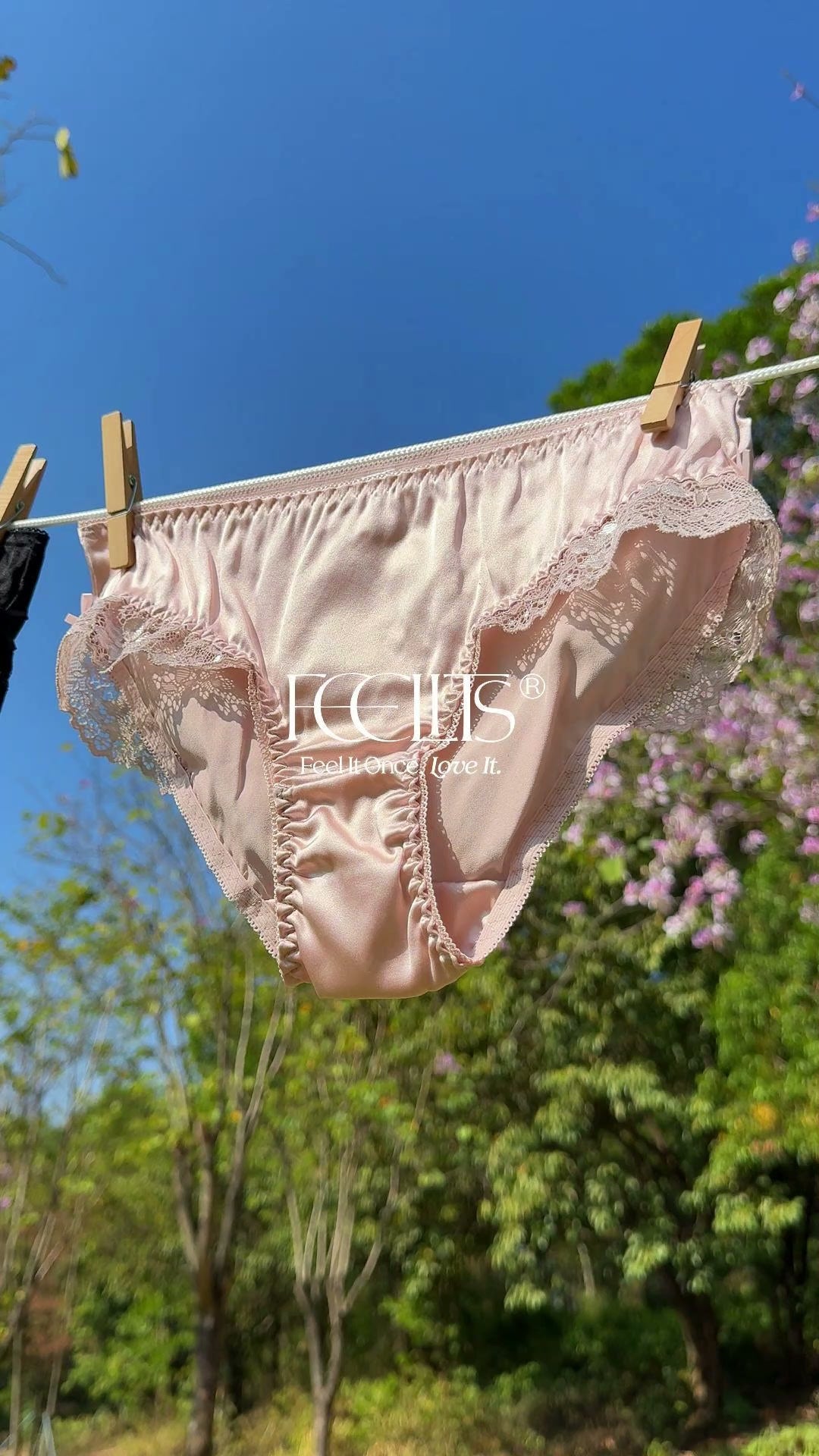 FEELITS SPA43 Silk Low-Rise Lace Trim Briefs – 100% 6A Mulberry Silk, Soft & Breathable