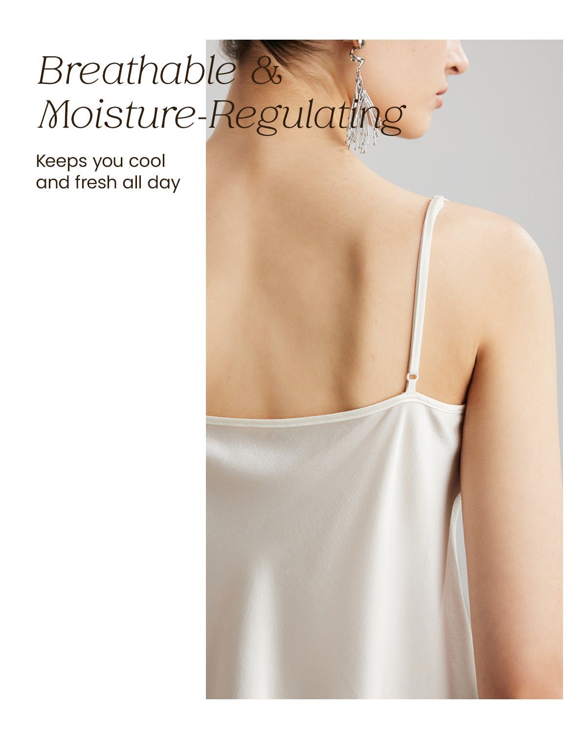FEELITS TK04 Cowl Neck Mulberry Silk Cami – 22 Momme Adjustable Strap Tank Top - FEELITS