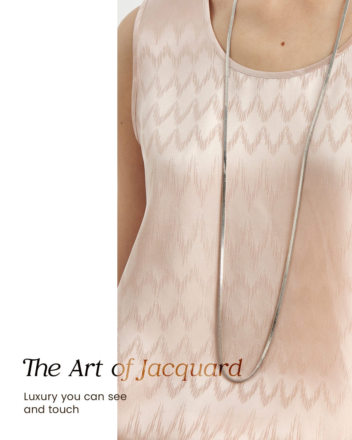 FEELITS TK03 Jacquard Mulberry Silk Tank Top – 22 Momme Sleeveless Flowy Cami - FEELITS