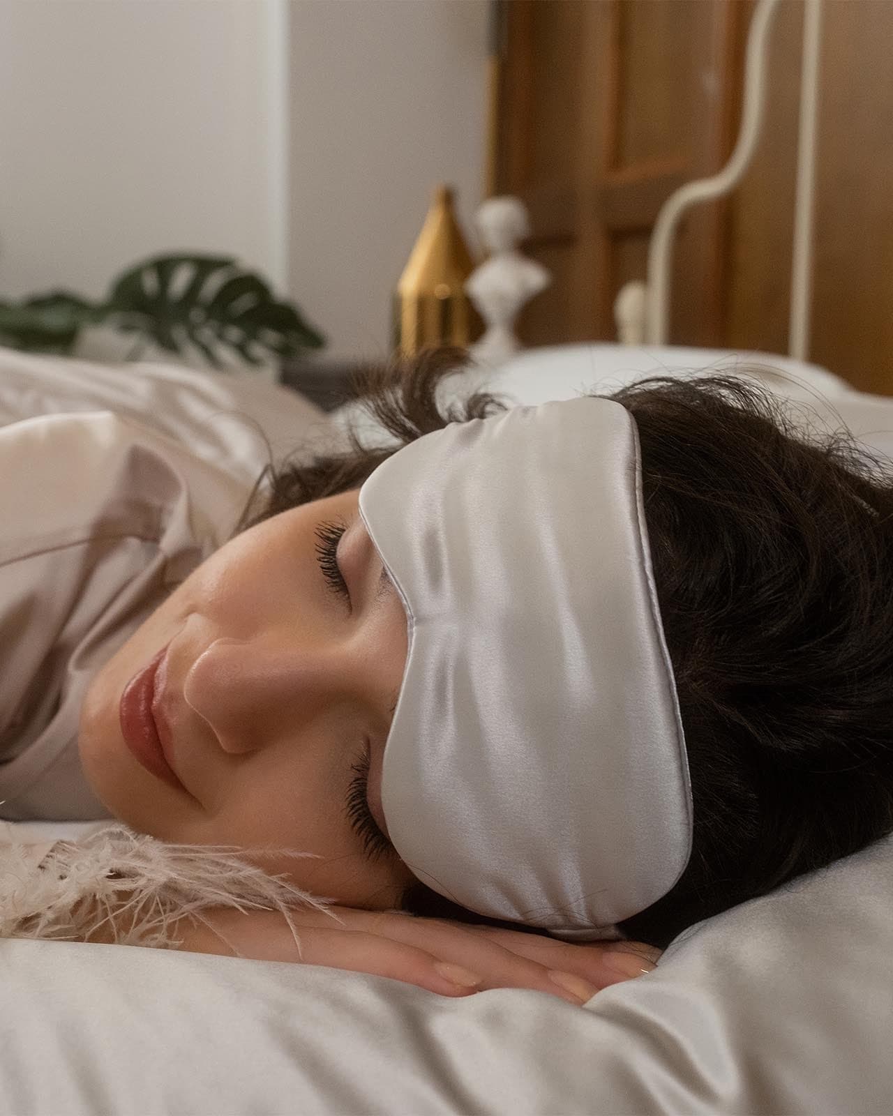FEELITS SM01 22-Momme Mulberry Silk Sleep Eye Mask – Silver Grey, Adjustable & Light-Blocking - FEELITS