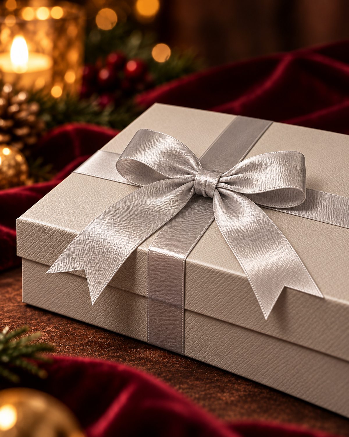 FEELITS AC05 silver-gray ribbon gift box