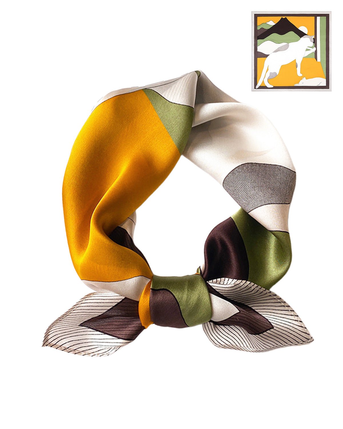 100% Mulberry Silk Head Scarf for Women - 21" Square Hair Scarf, Natural Silk Neckerchief — Modern Highland Muse - FEELITS
