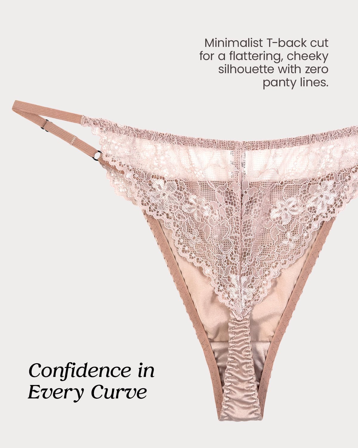 100% Mulberry Silk Thongs for Women, Sexy Shiny Silk Satin G - String Panties with Adjustable Ties, Cheeky T - back - FEELITS