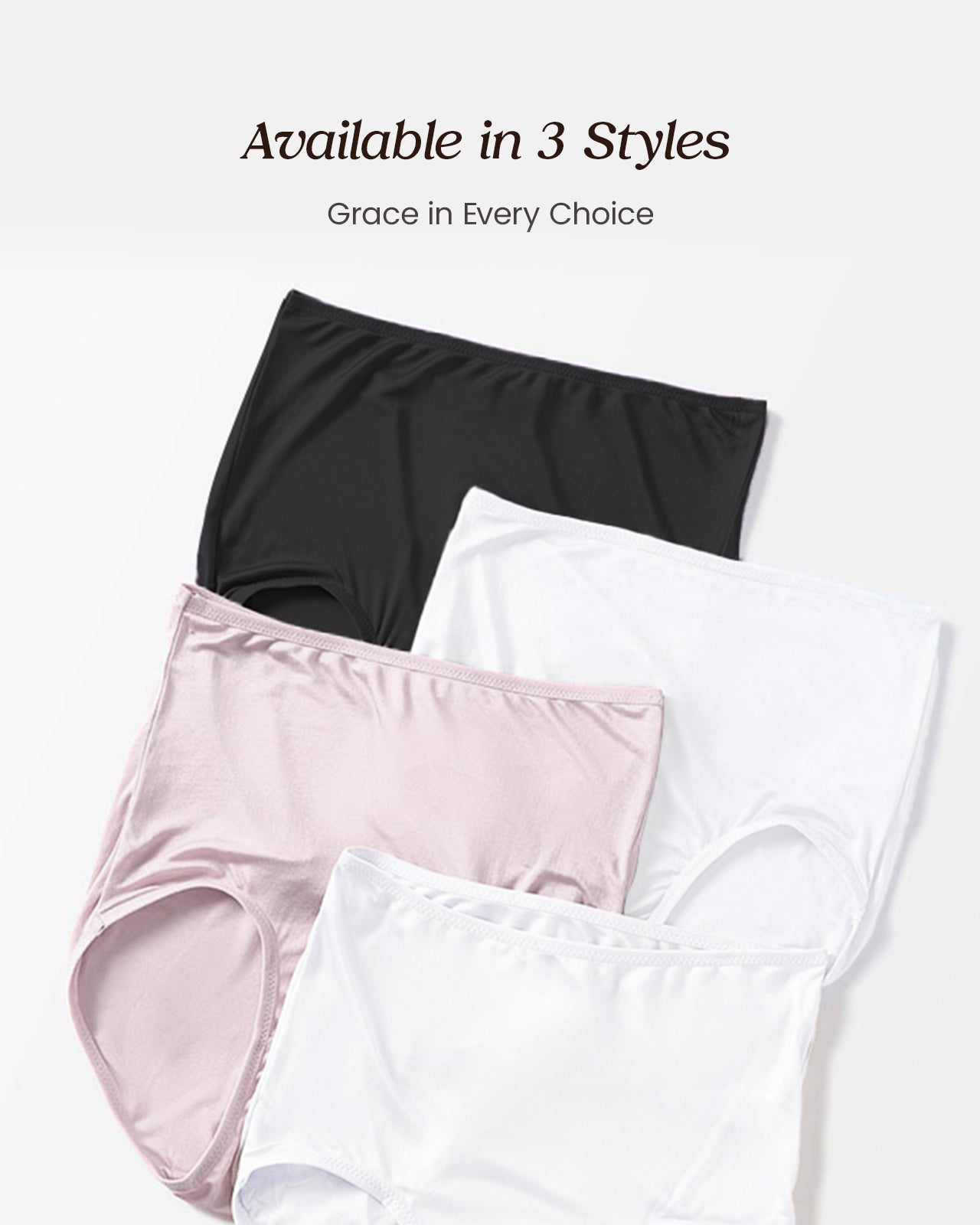 100% Mulberry Silk Underwear, High - Waisted Briefs Silk Panties for Women, Ultra Soft, Breathable & Quick - Dry - FEELITS