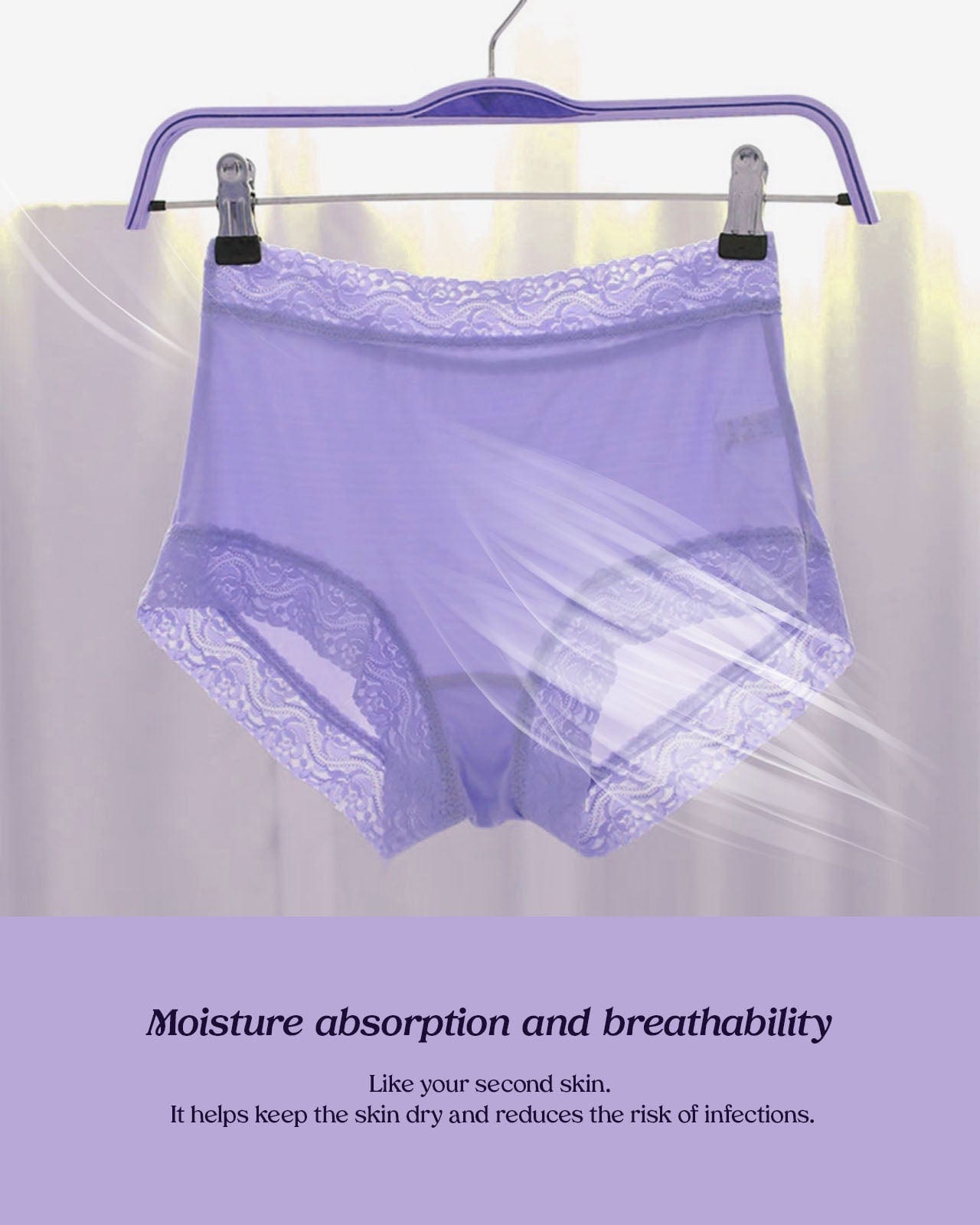 Comfortable Womens Silk Panties Soft Mid-waist Design Silk Underwear