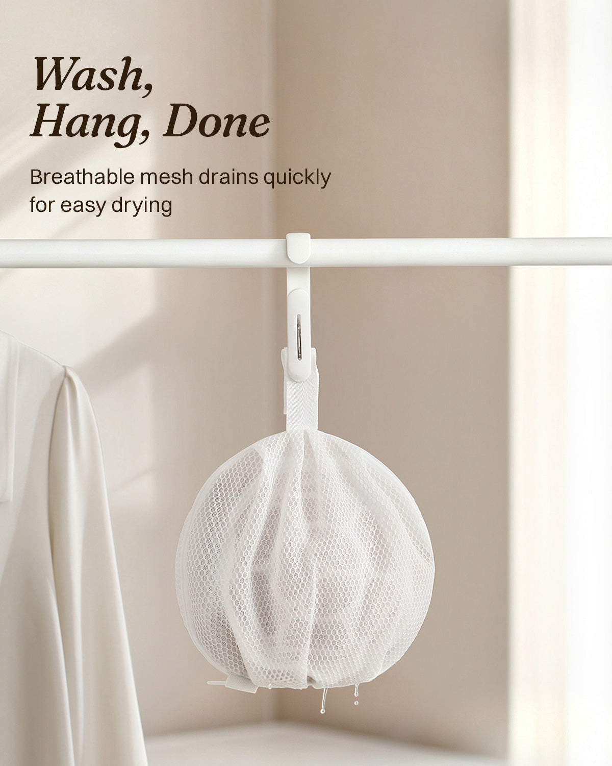 FEELITS AC03 3D Bra Laundry Bag - Structured Mesh Wash Bag for Silk Bras, Anti-Tangle & Shape-Protecting