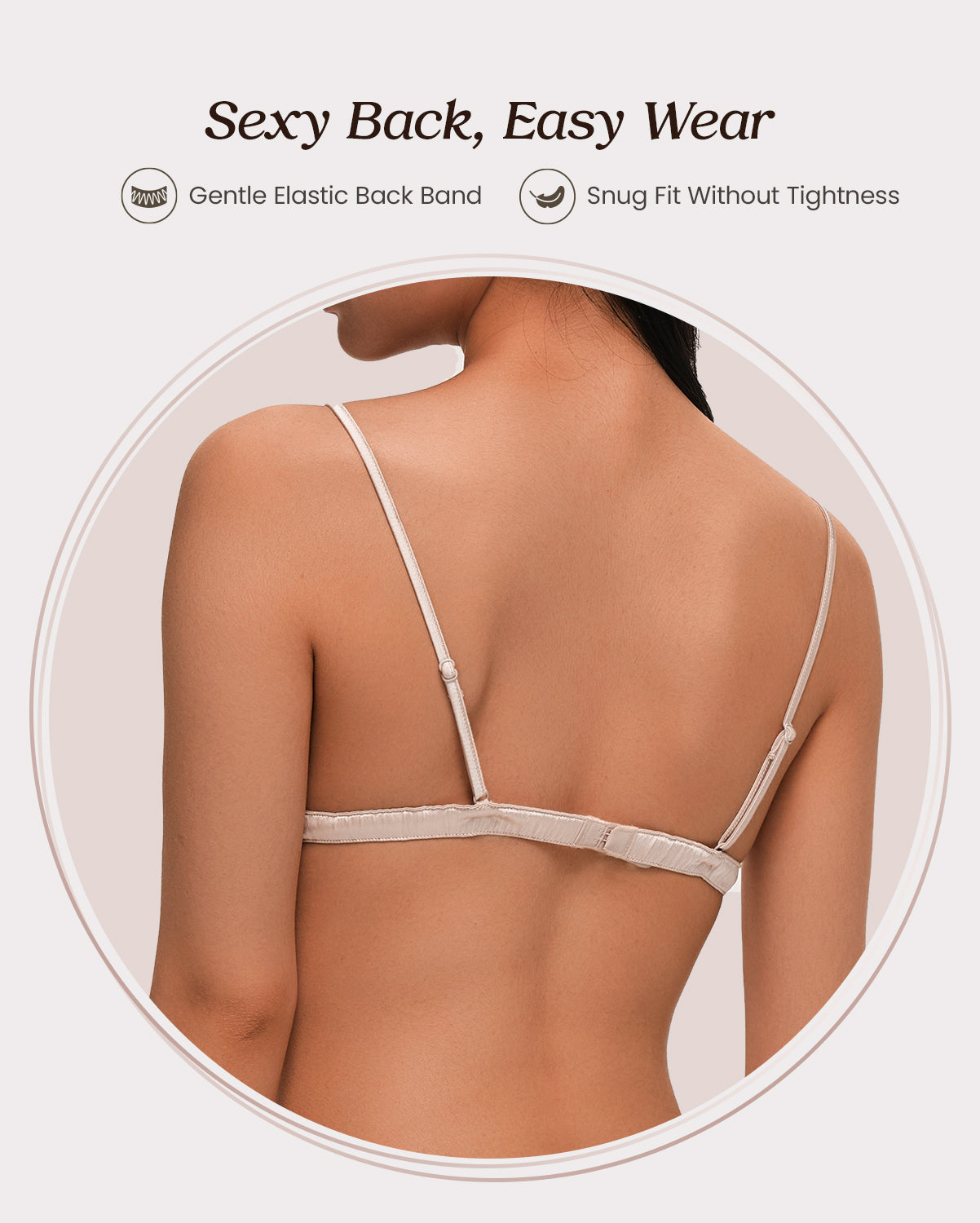 Feelits 6A Grade Mulberry Silk Lace Triangle Bralette