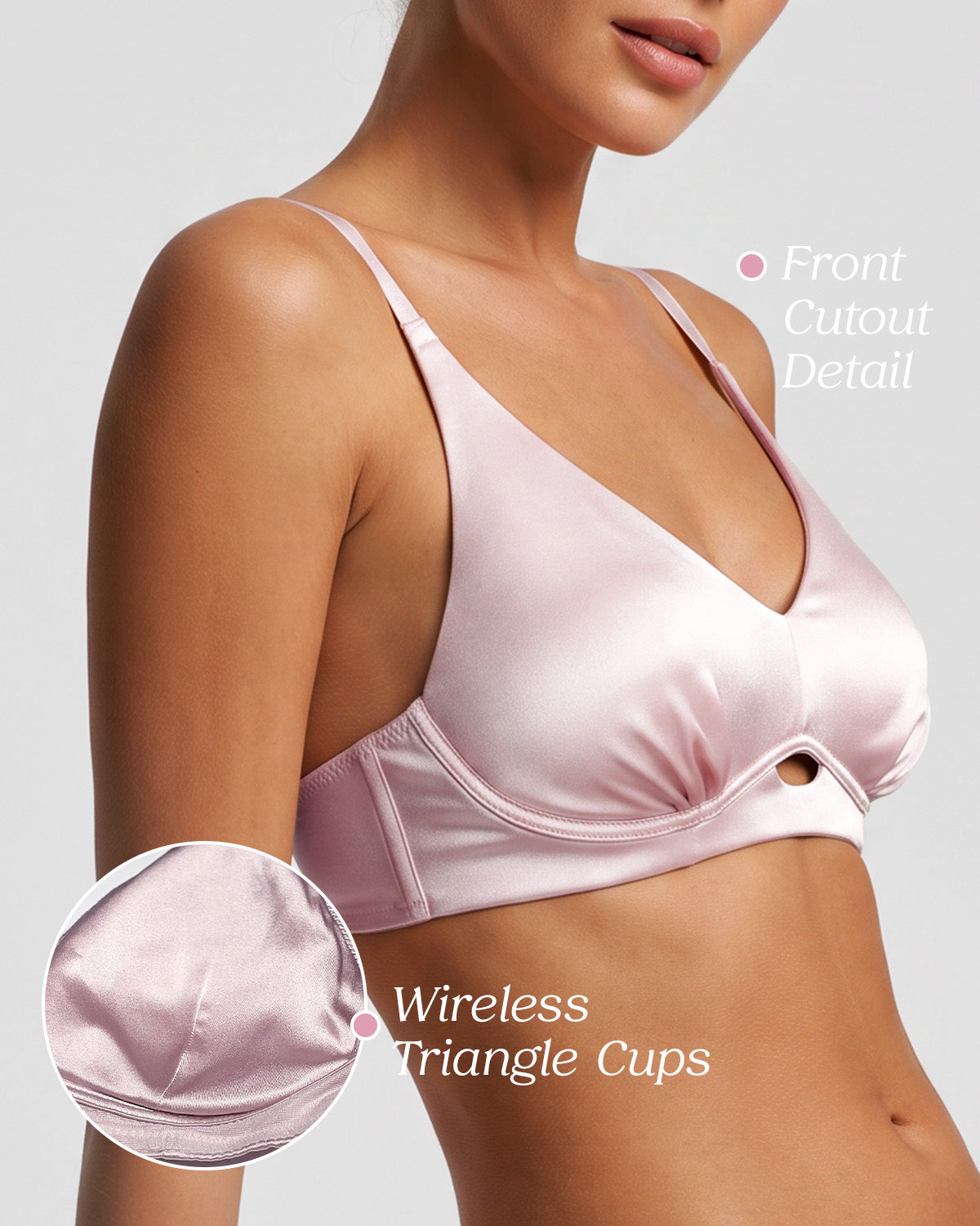 FEELITS BRA13 22 Momme Mulberry Silk Lace Push-Up Bralette - Wire-Free Natural Lift