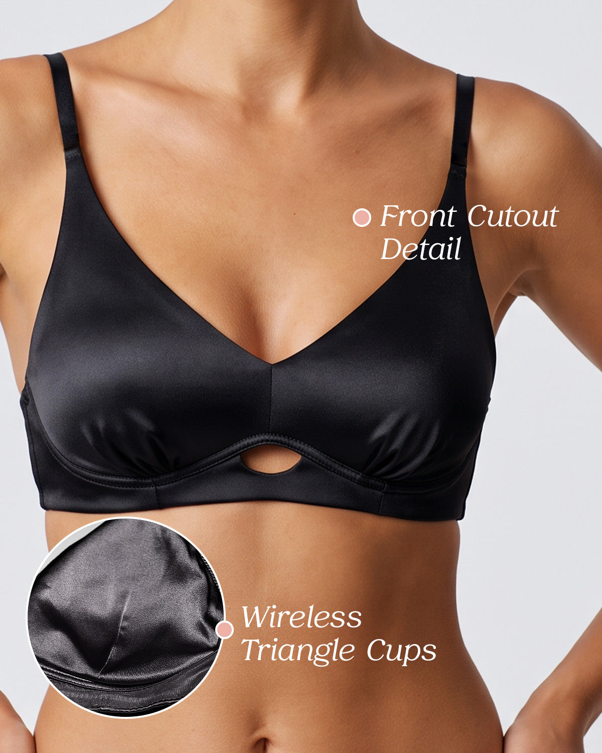FEELITS BRA13 22 Momme Mulberry Silk Lace Push-Up Bralette - Wire-Free Natural Lift