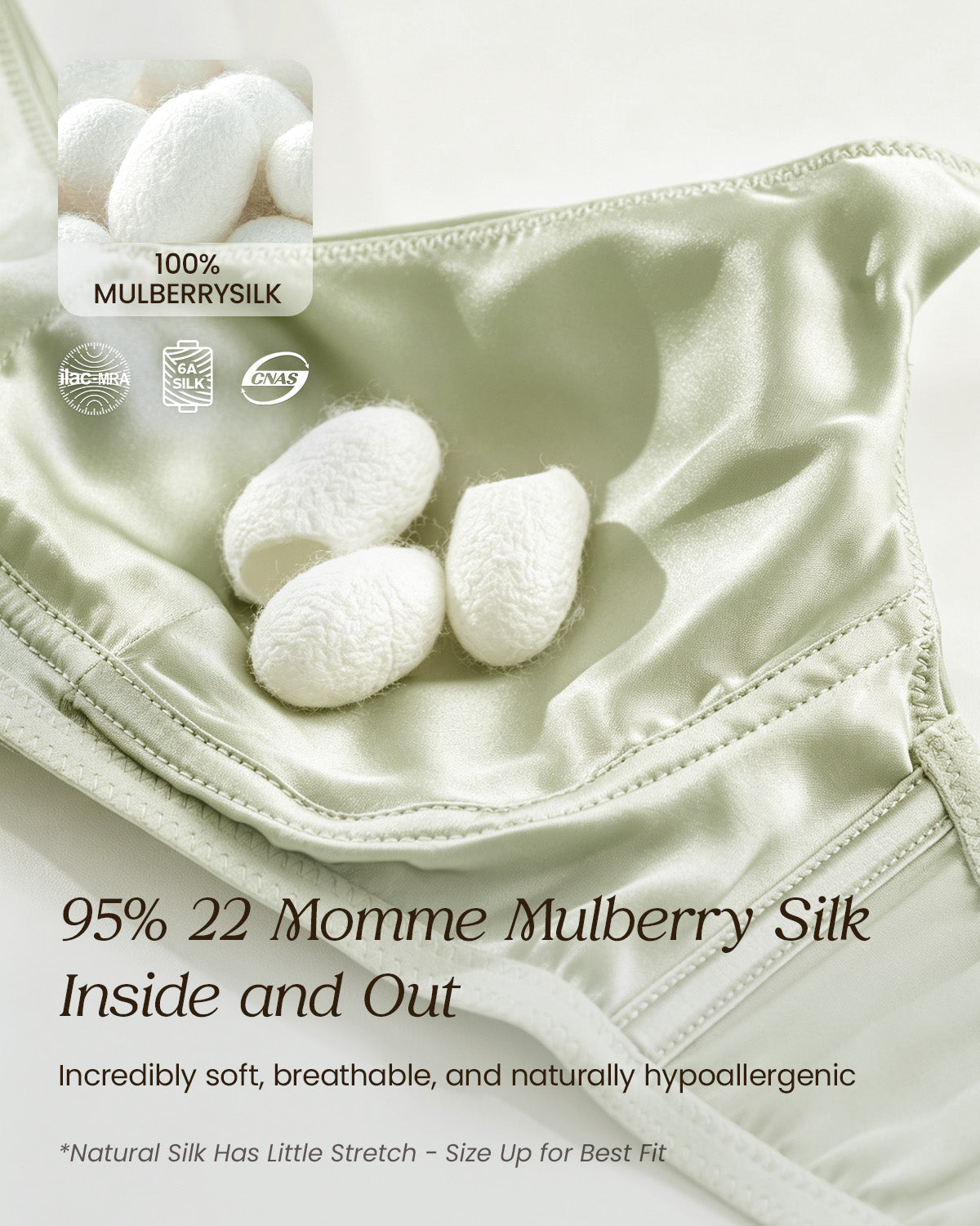 FEELITS BRA14 22 Momme Mulberry Silk Lace Bralette - Wire-Free Side Support
