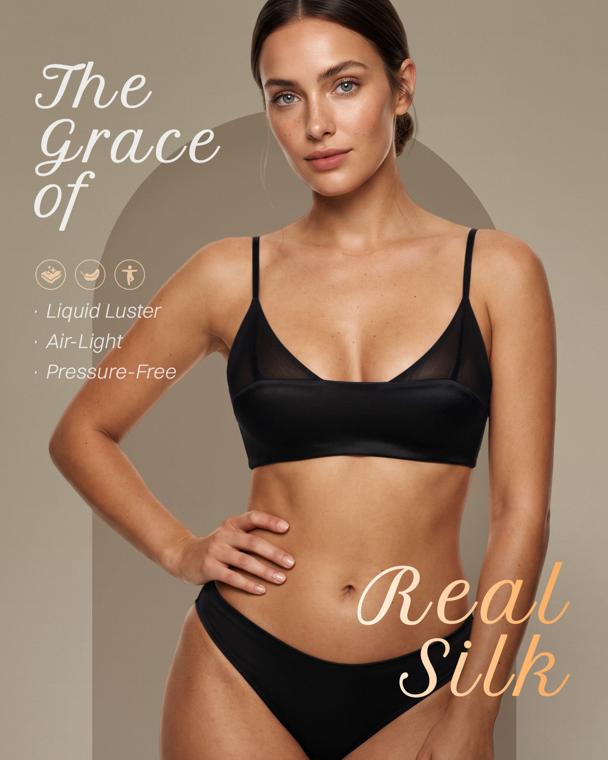 FEELITS BRA15 22 Momme Mulberry Silk Square-Neck Crop Top – Wire-Free Padded Camisole