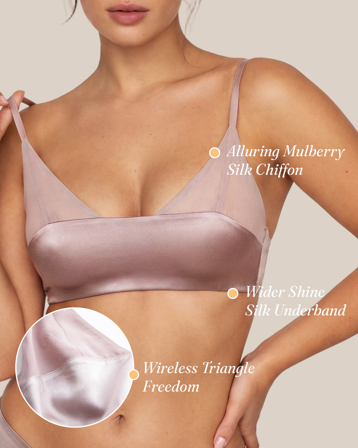 FEELITS BRA15 22 Momme Mulberry Silk Square-Neck Crop Top – Wire-Free Padded Camisole