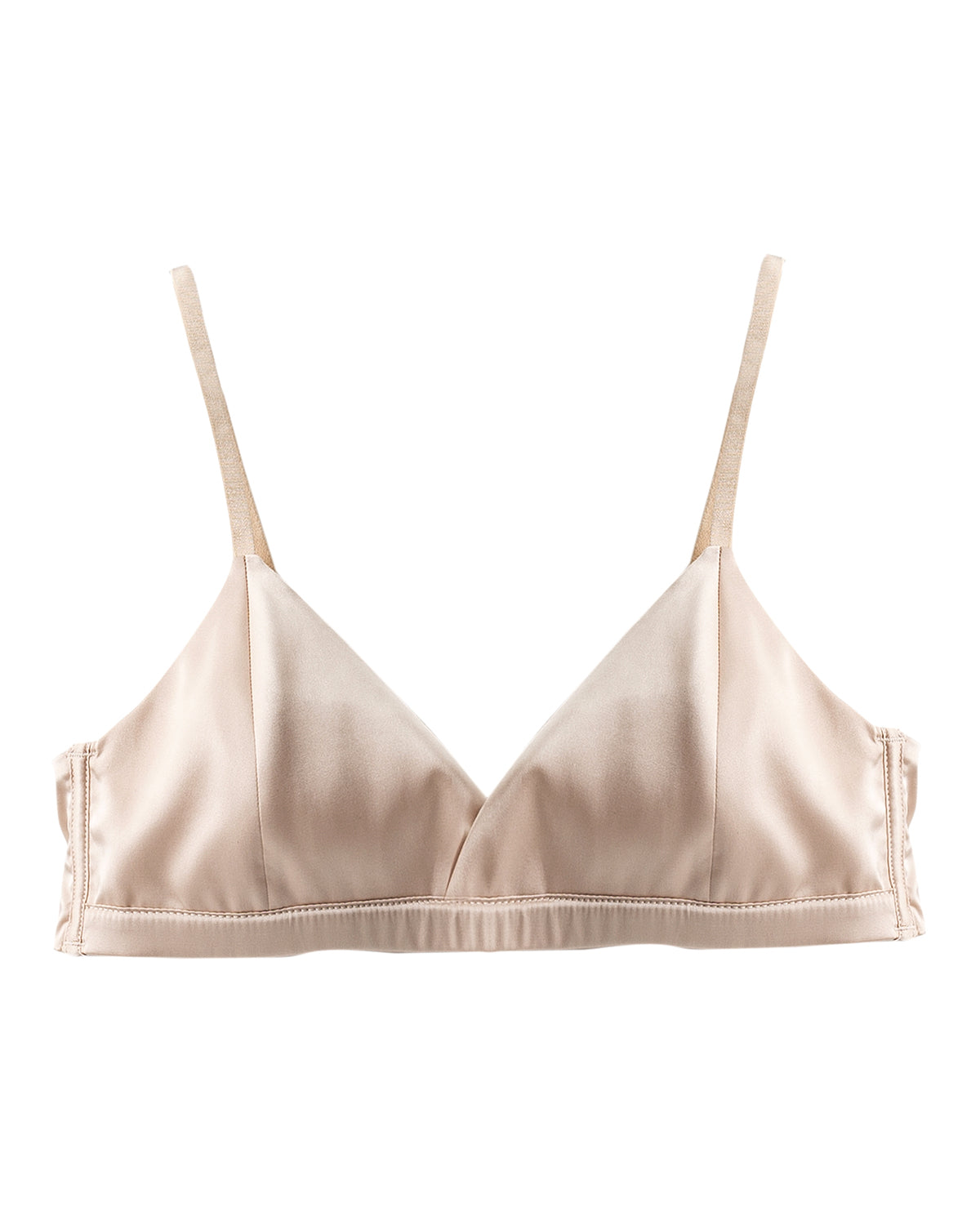 FEELITS BRA16 Cross-Front Silk Triangle Bralette - 95% Mulberry Silk, Removable Pads