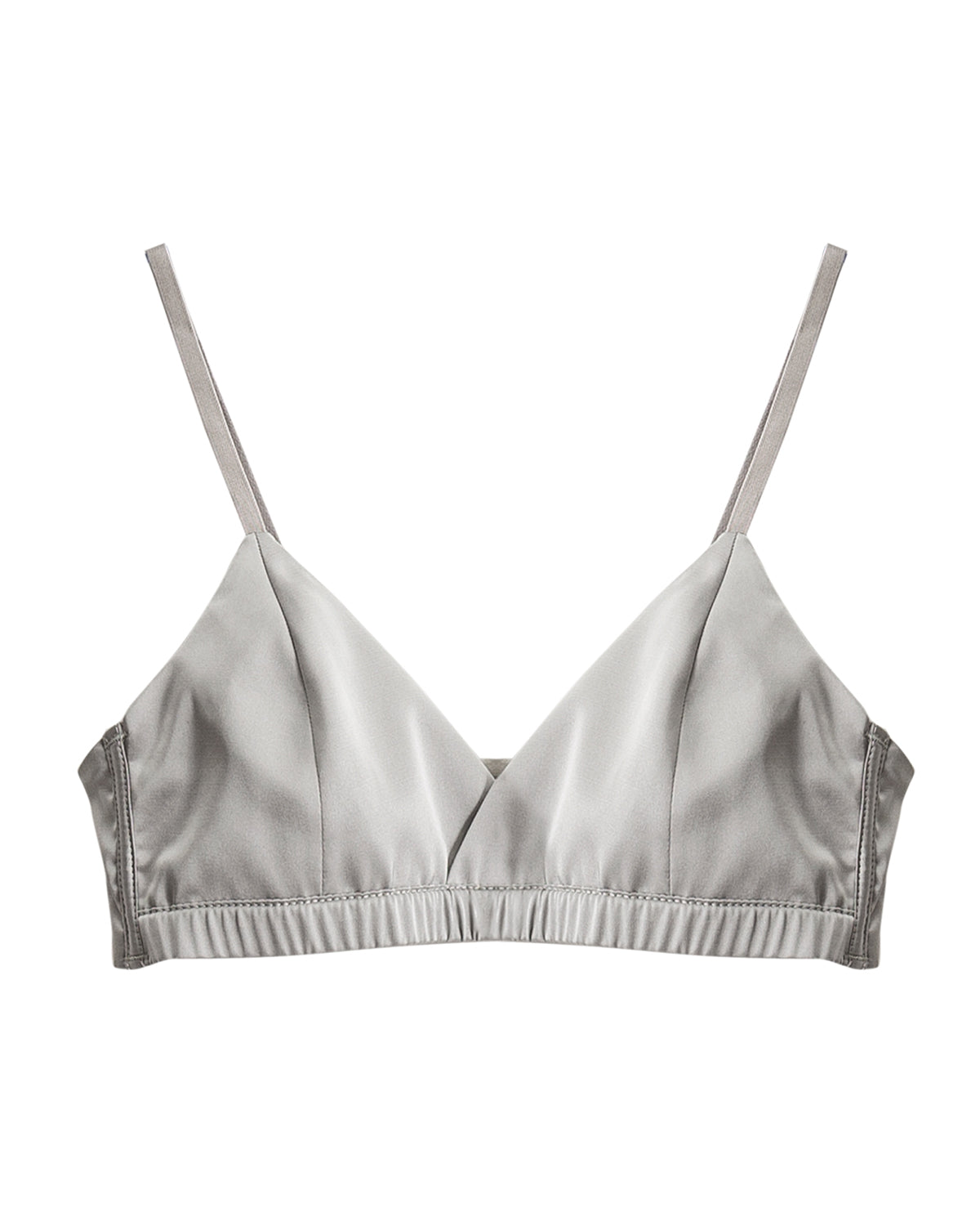 FEELITS BRA16 Cross-Front Silk Triangle Bralette - 95% Mulberry Silk, Removable Pads