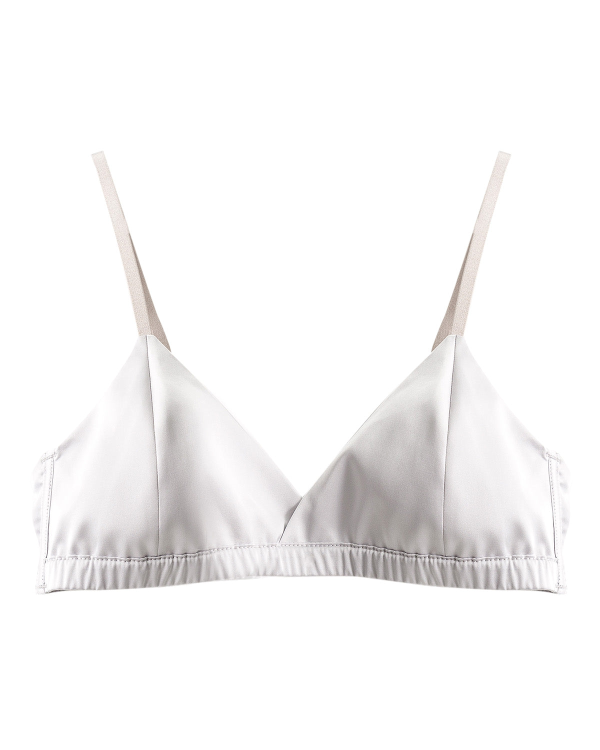 FEELITS BRA16 Cross-Front Silk Triangle Bralette - 95% Mulberry Silk, Removable Pads