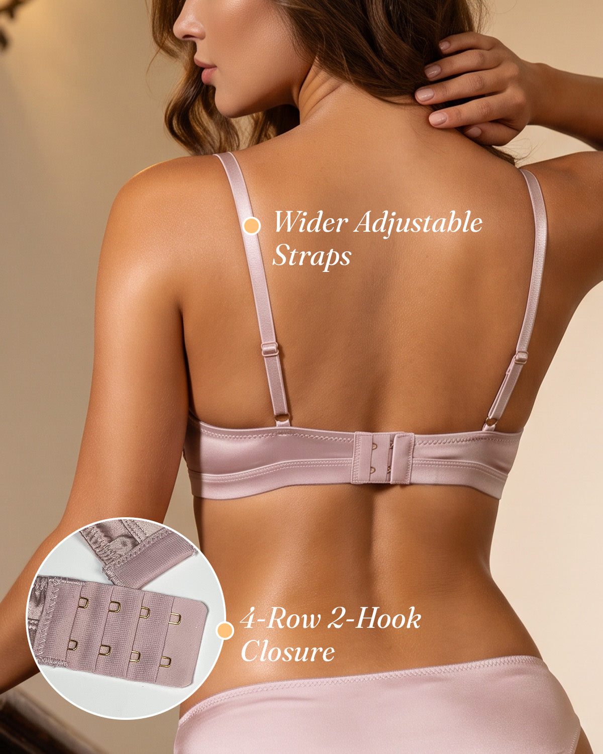 FEELITS BRA18 22 Momme Mulberry Silk Deep-V Lace Bralette – Wire-Free Bra with Ruched Cup Detail
