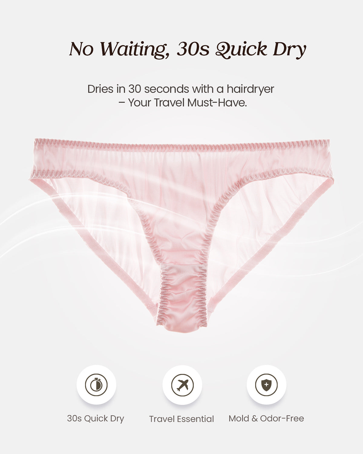 Feelits 6A Grade Mulberry Silk Panties:Sexy Low-Rise Bikini