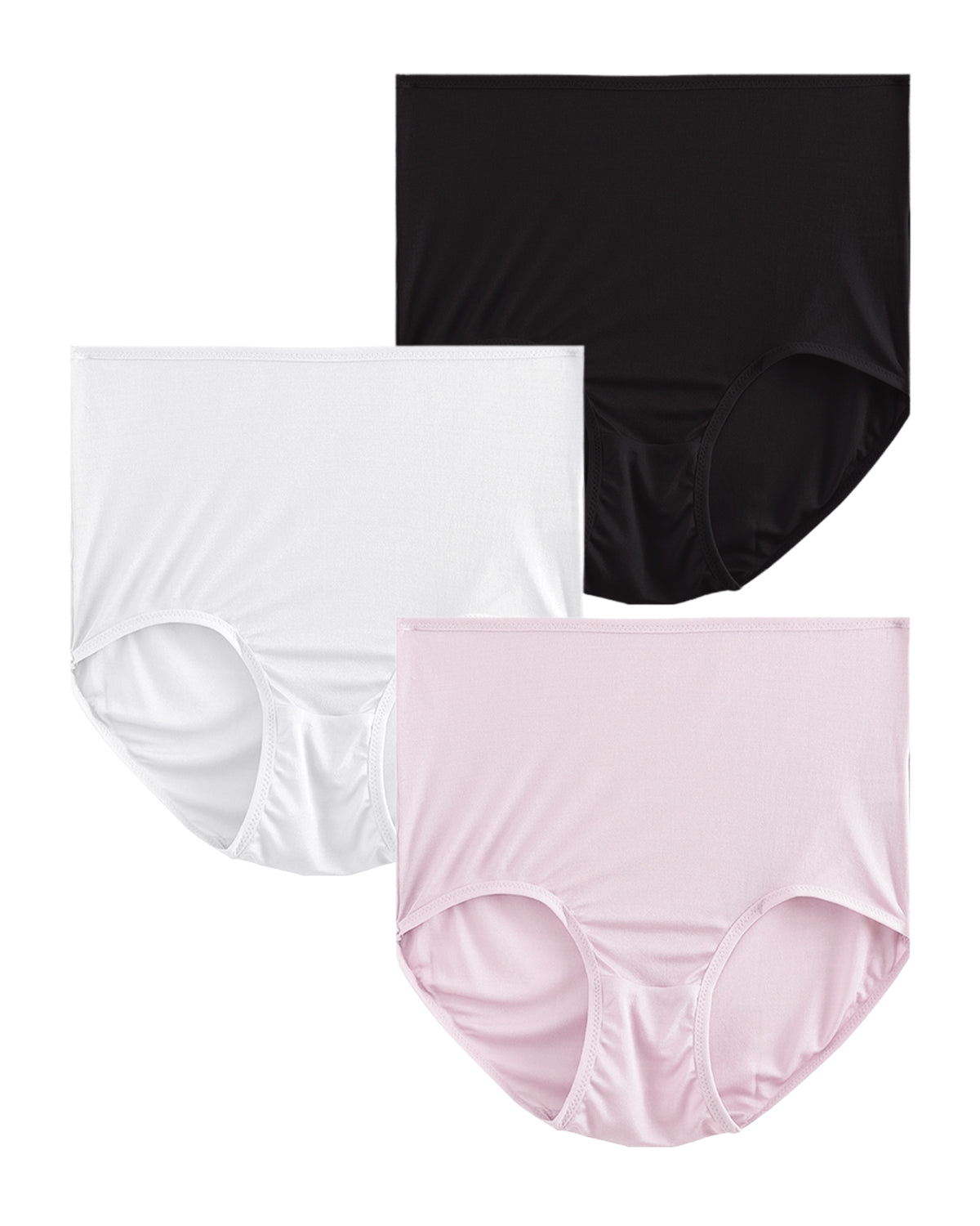FEELITS KN17 Silk High-Waisted Brief Panties – 100% Mulberry Silk, Breathable & Ultra-Soft - 3-Pack