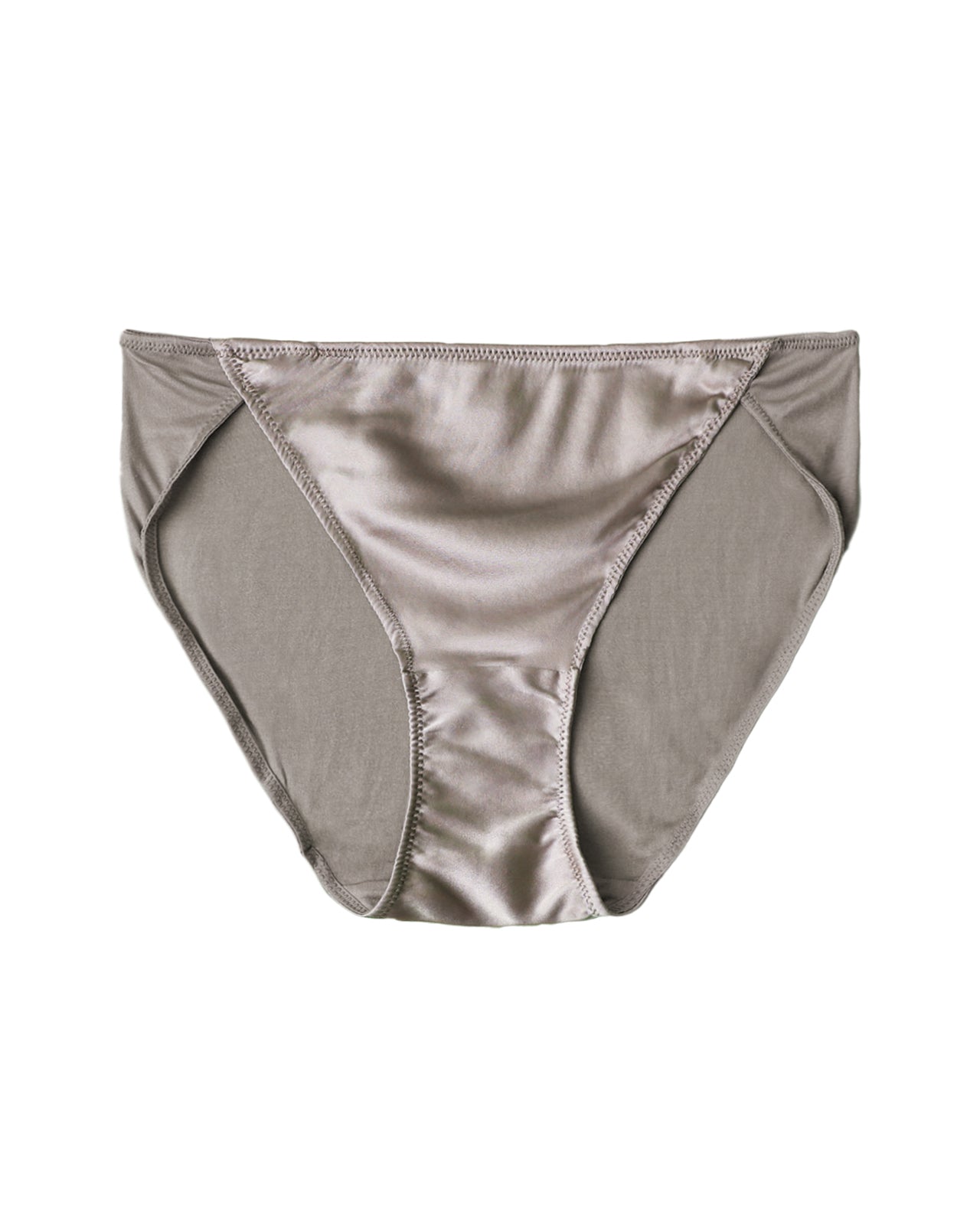 FEELITS KN26 Mulberry Silk High-Cut Bikini Panties – Shiny Satin Underwear for Women
