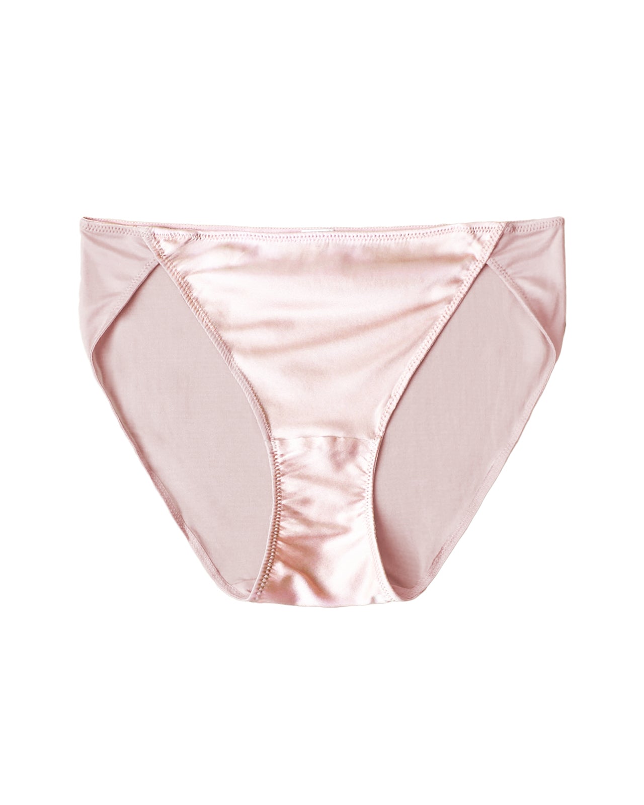 FEELITS KN26 Mulberry Silk High-Cut Bikini Panties – Shiny Satin Underwear for Women