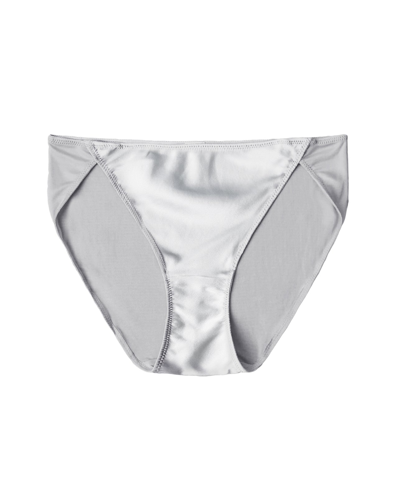 FEELITS KN26 Mulberry Silk High-Cut Bikini Panties – Shiny Satin Underwear for Women