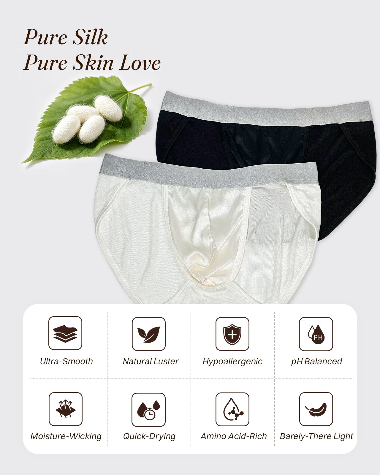 KNM02 men's silk tanga briefs benefits and color guide | FEELITS