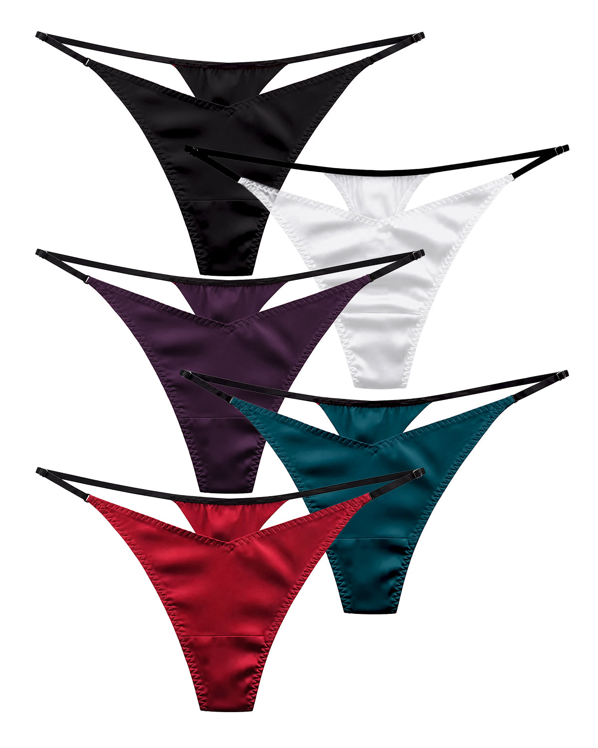 FEELITS SPA33 Smooth Mid-Rise Silk T-Back Thong Panties – 6A Mulberry Silk, No-Show & Quick-Dry - FEELITS