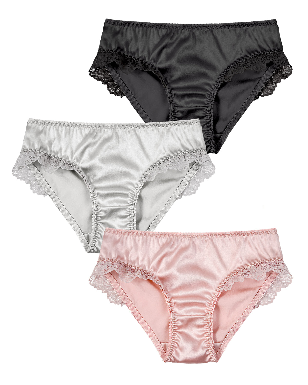 SPA43 Silk Low-Rise Lace Trim Briefs | 100% 6A Mulberry Silk | FEELITS