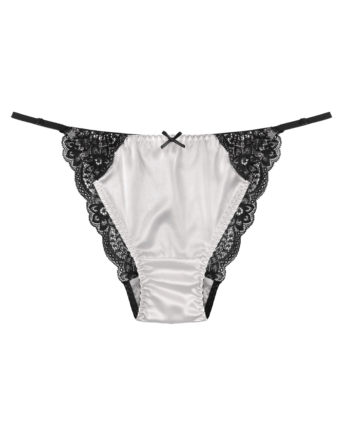 100% Mulberry Silk Underwear, Sexy Shiny Silk Satin String Bikini Panties for Women, Luxury Thong for Comfort