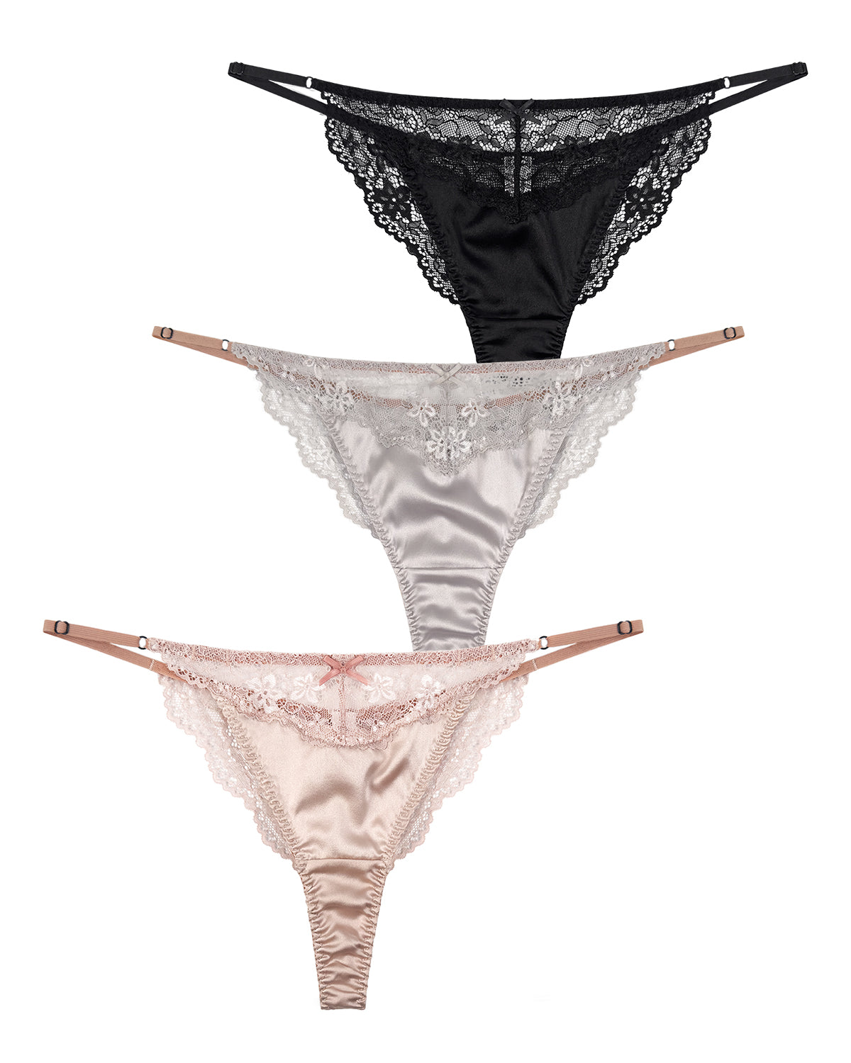 FEELITS TH03 Silk G-String Panties – 100% Mulberry Silk, Adjustable Side Ties - FEELITS