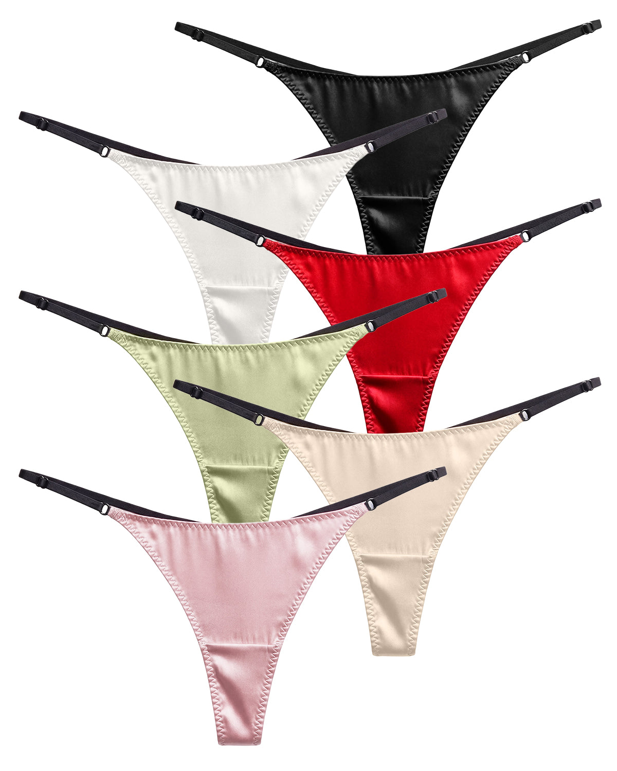 FEELITS TH11 Silk Mid-Rise T-Back Thong Panties – 100% Mulberry Silk, Smooth & Adjustable - FEELITS