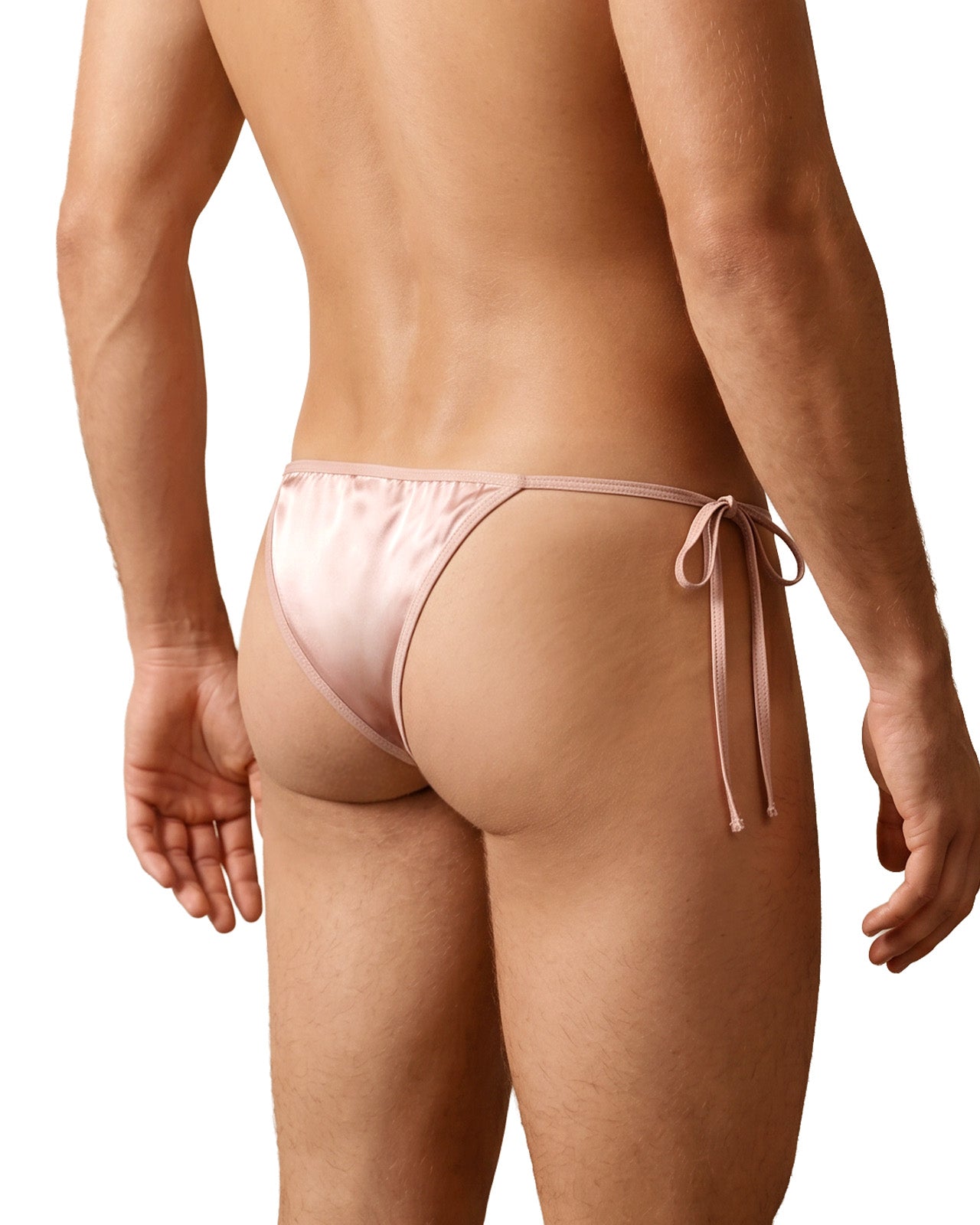 FEELITS THM04 Men's Side-Tie Mulberry Silk Thong - Adjustable Fit, Double-Layer Pouch