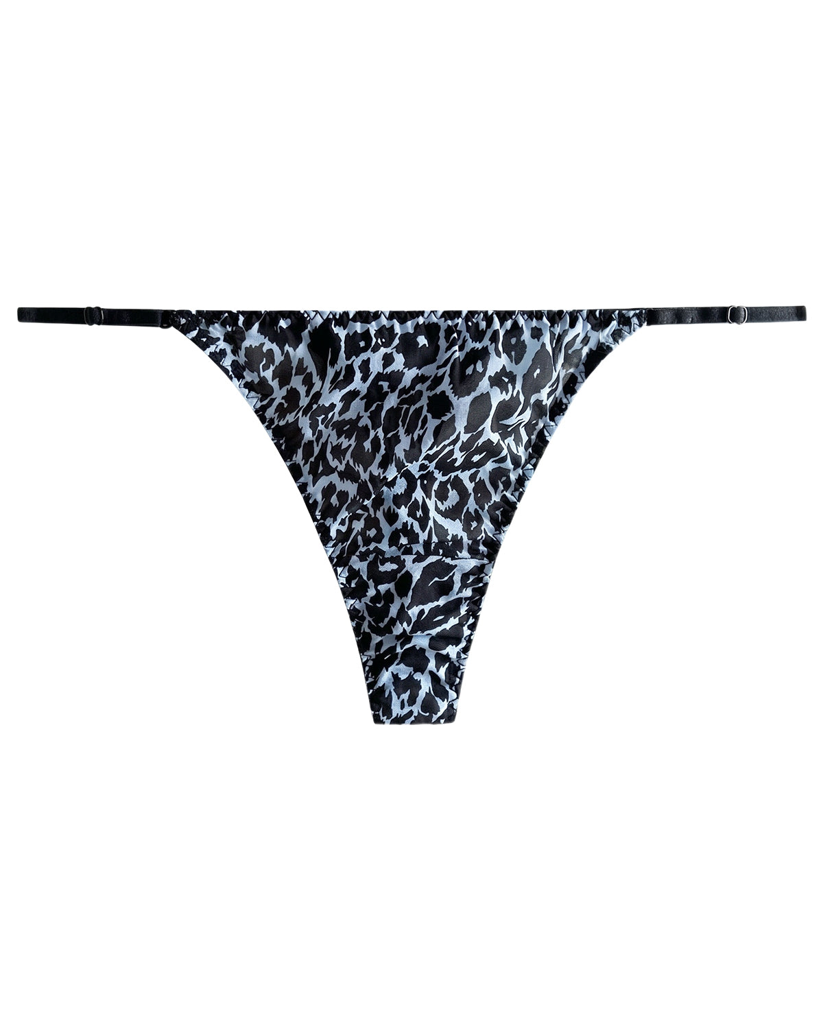 FEELITS YF03 Leopard Print Silk G-String Panties - 100% Mulberry Silk, T-Back Fit