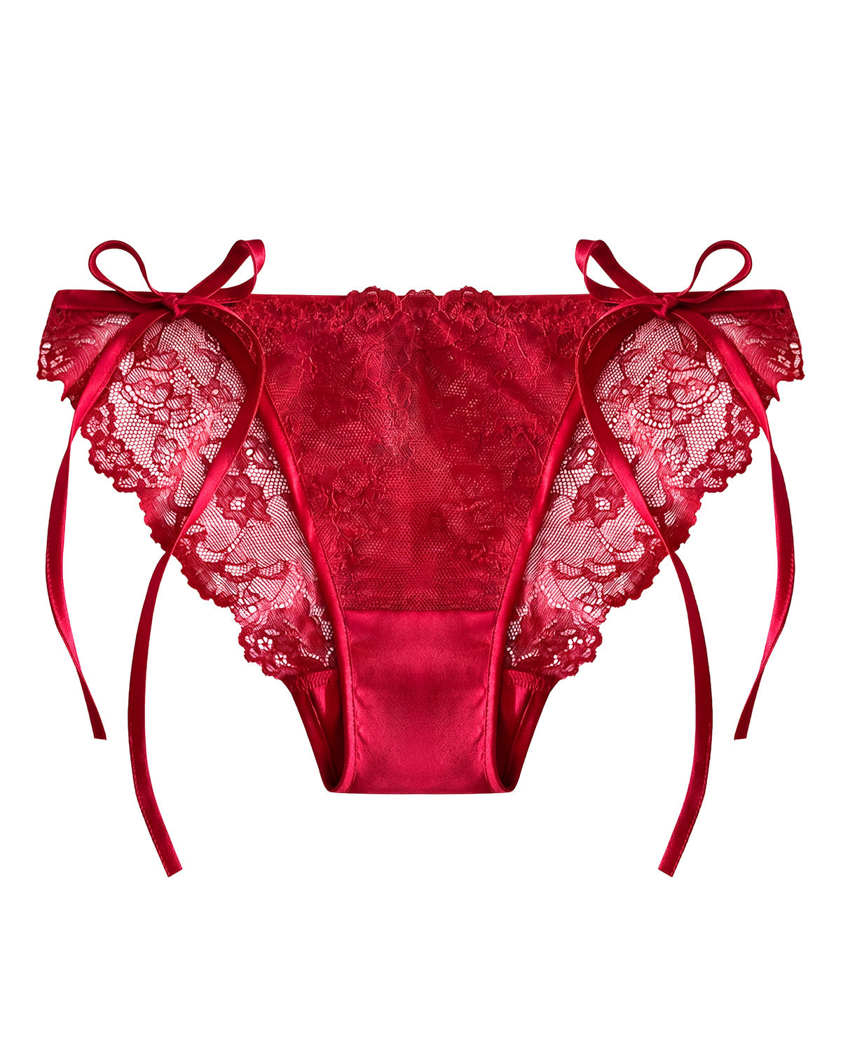 FEELITS YF05 Silk Tie-Side Panties - Mulberry Silk, Lace & Adjustable Bows