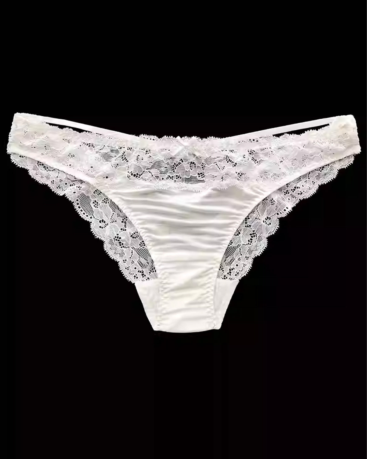 FEELITS 100% Mulberry Silk Bikini Panties – Low - Rise Lace Sheer Briefs for Women - FEELITS