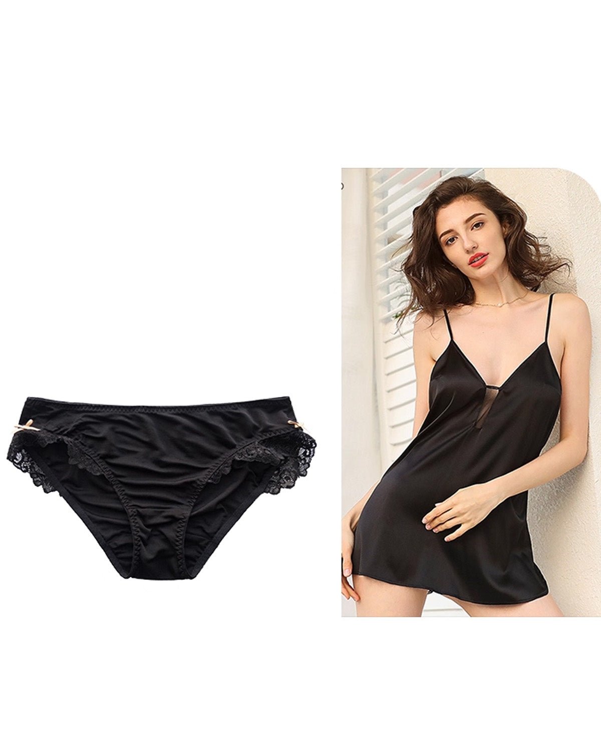 FEELITS 100% Mulberry Silk Briefs for Women – Low - Rise Lace Trim Panties, 6A Grade Silk, Soft & Breathable - FEELITS