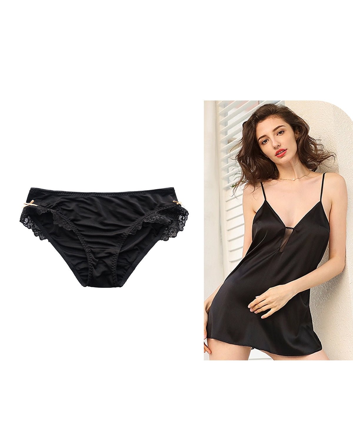 FEELITS 100% Mulberry Silk Briefs for Women – Low - Rise Lace Trim Panties, 6A Grade Silk, Soft & Breathable - FEELITS